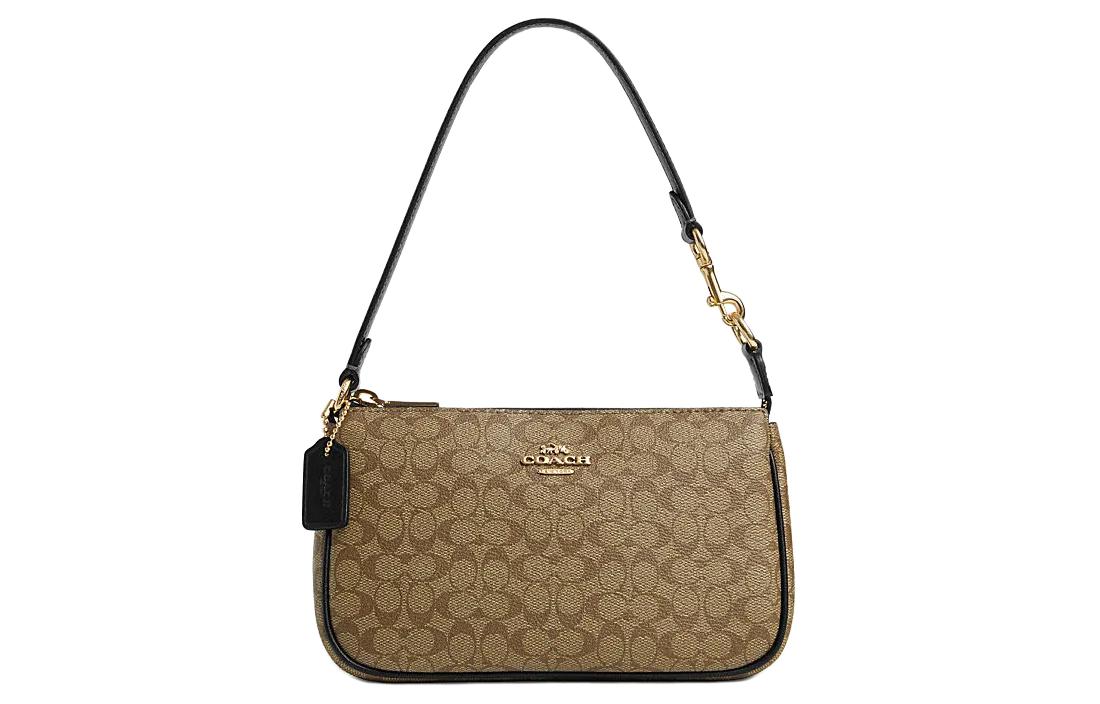 

Нолита Искусственная Кожа Одноплечевая Сумка Маленький Размер Женская Хаки и Черный COACH