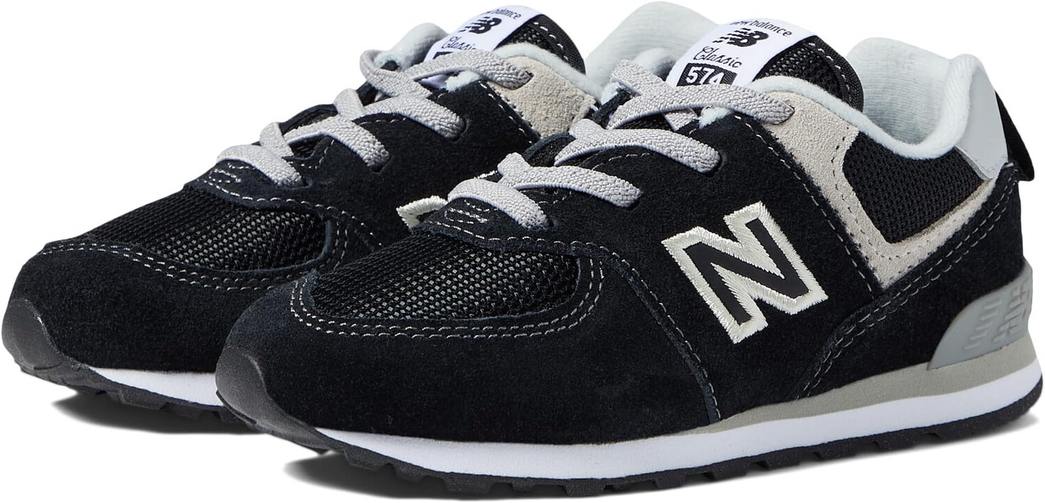 

Кроссовки 574 Bungee Lace New Balance, цвет Black/White