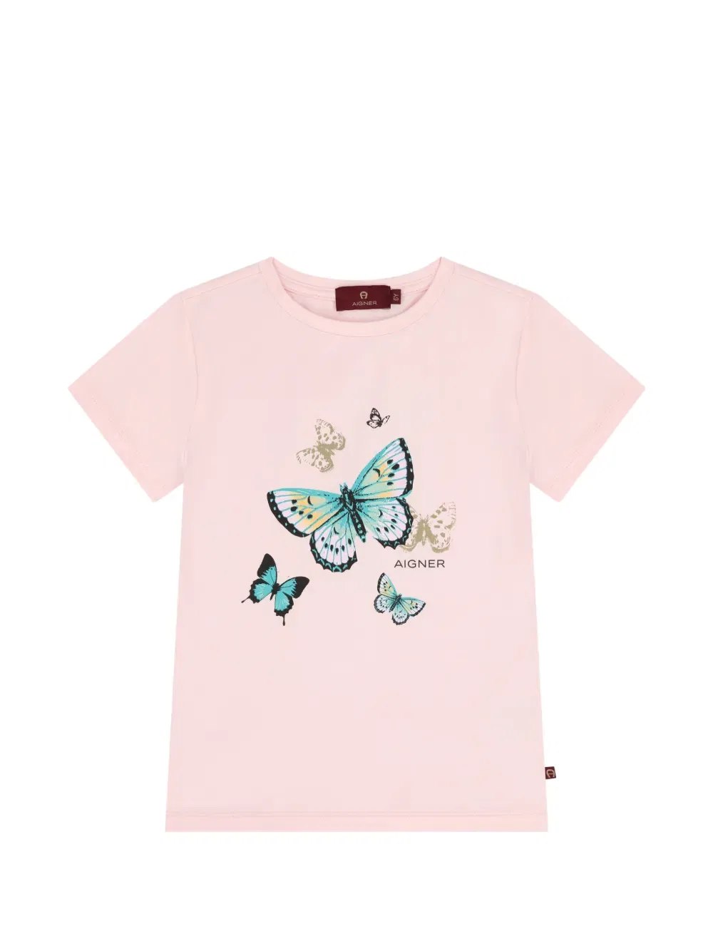 Футболка с принтом бабочек Aigner Kids, розовый