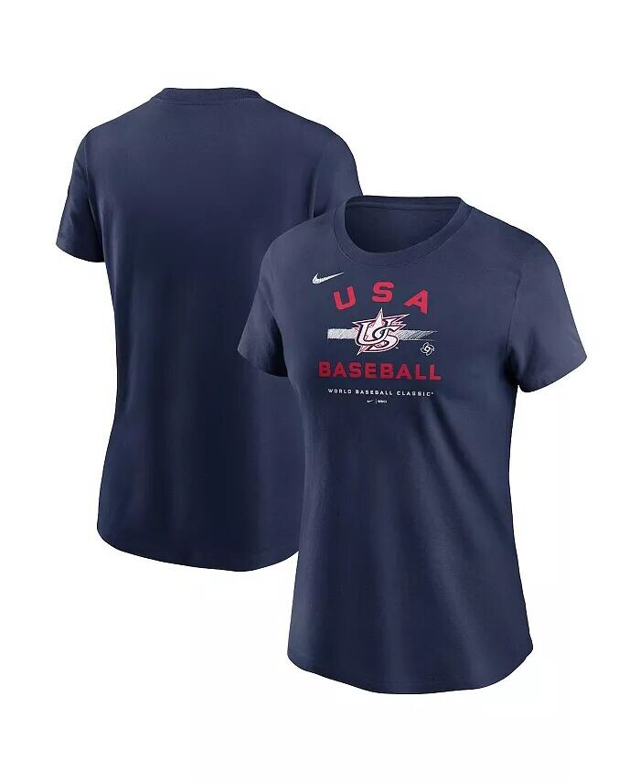 

Женская классическая кантри-футболка темно-синего цвета USA Baseball World Baseball 2023 Nike