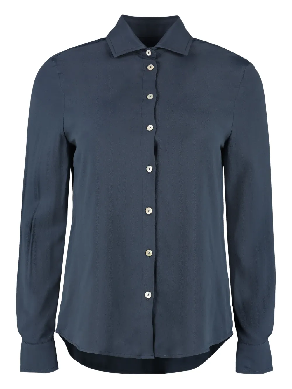 

Шелковая рубашка с длинными рукавами Barba, синий