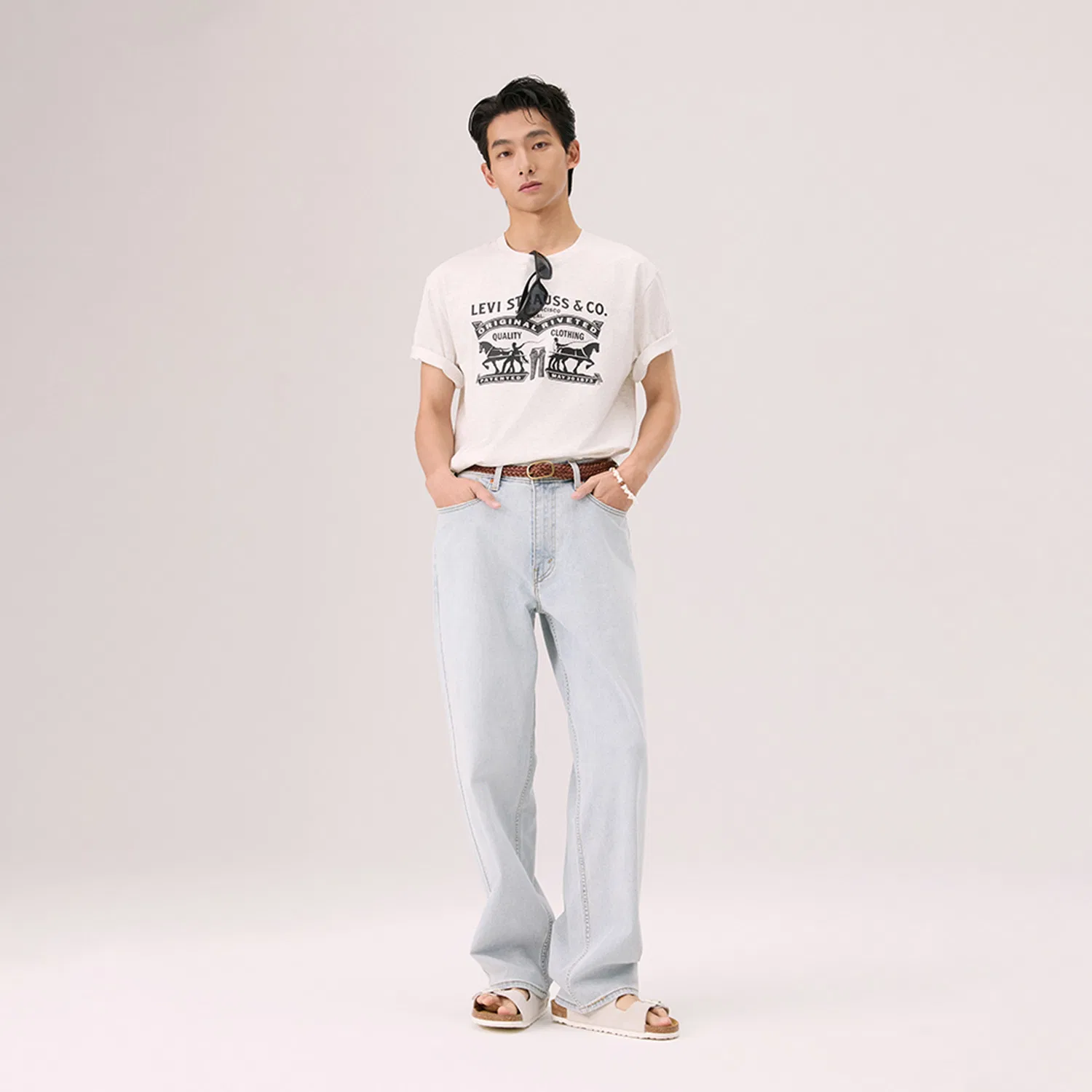 Джинсы Ice Cool Series мужские light blue, широкие Levis — фото 4
