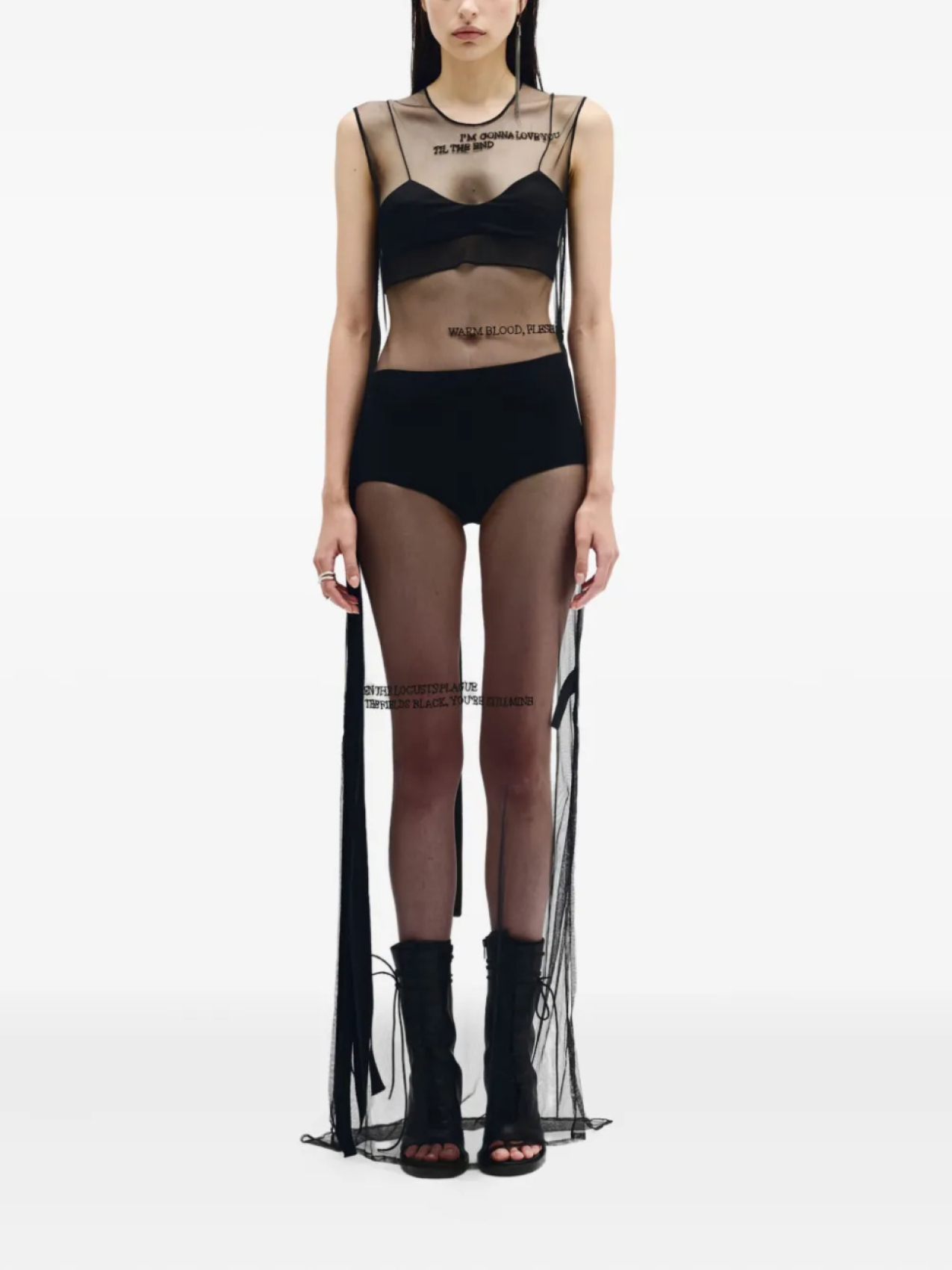 

Ann Demeulemeester полупрозрачное платье макси Seda Till the End, черный