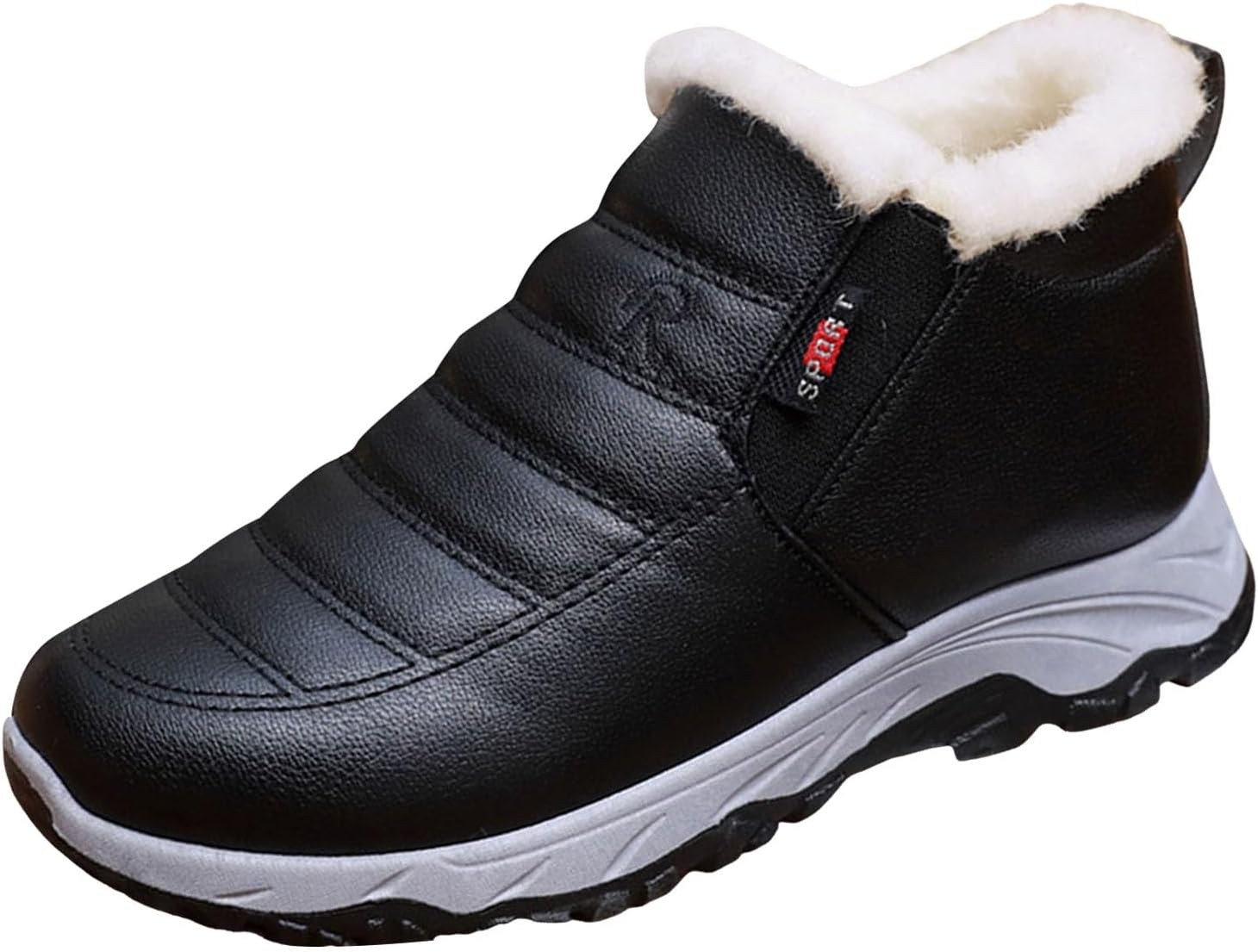 

Мужские зимние хлопковые ботинки, с утолщенной флисовой подкладкой для тепла, противоскользящие Generic, Black