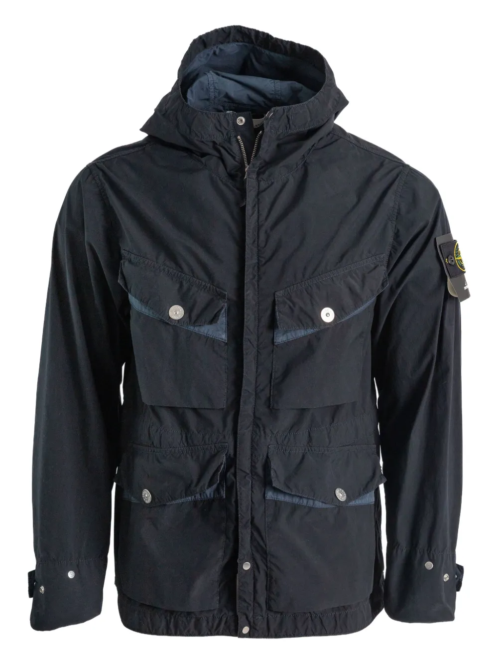 

Куртка с капюшоном и карманами-клапанами Stone Island, синий