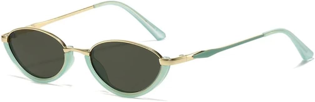 

Модные женские солнцезащитные очки маленького овального размера в винтажном стиле с градиентным затемнением и защитой от УФ-излучения для мужчин TVTBBVV, Green-lightgray