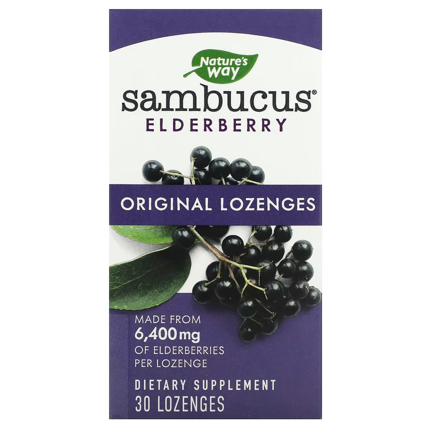 

Бузина Nature's Way Sambucus, 30 пастилок