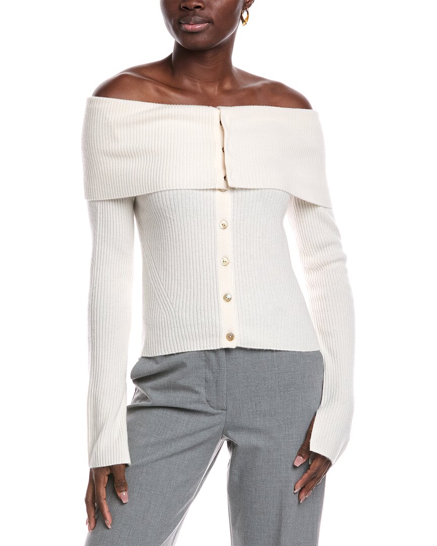 

NAADAM Свитер из шерсти и кашемира с открытыми плечами, белый