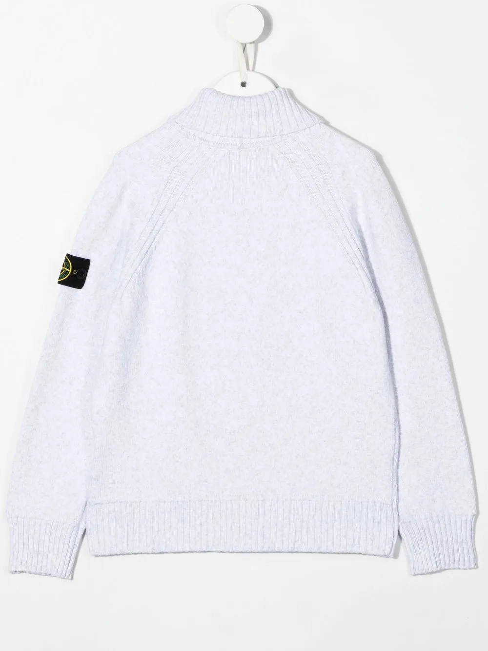Джемпер с высоким воротником и нашивкой Compass Stone Island Junior, серый — фото 2