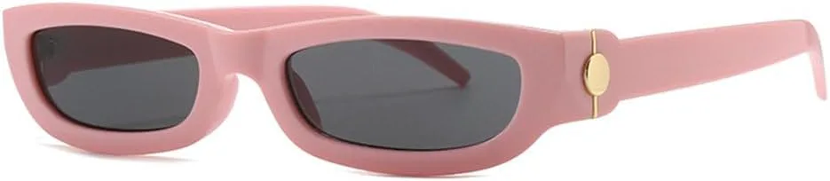 

Солнцезащитные очки в стиле панк с маленькой оправой для женщин и мужчин. Модные винтажные солнцезащитные очки с защитой от УФ-излучения UV400 MTZJH, Pink Black