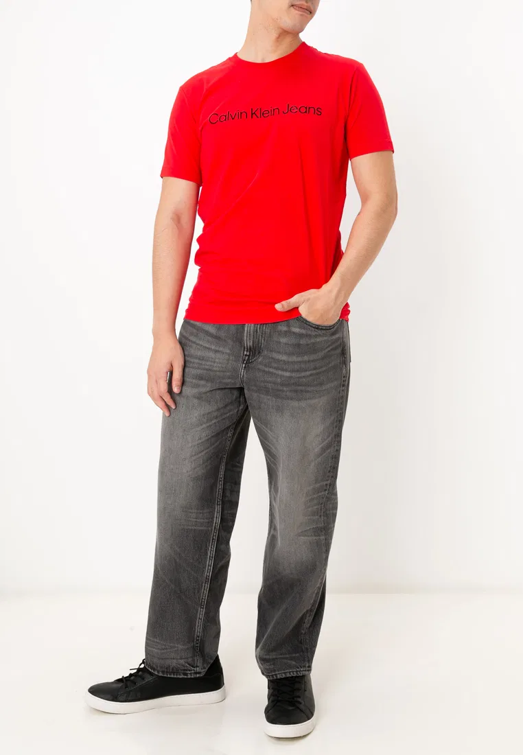 Футболка с коротким рукавом, Slim Fit, Calvin Klein Jeans, красный — фото 4