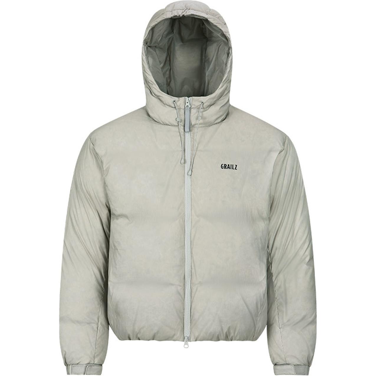 

Grailz Пуховая куртка унисекс, серые, с капюшоном, средней толщины