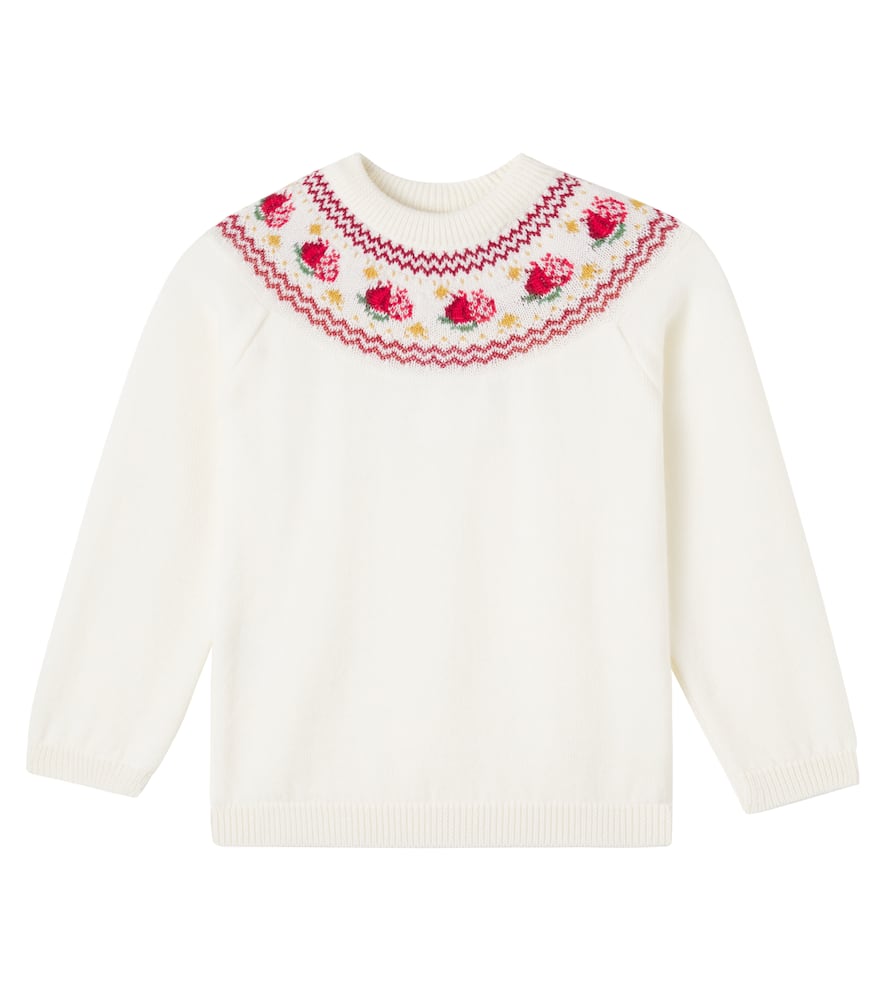 

Свитер из шерсти в стиле фэр-айл с гренландским узором La Coqueta, Ivory