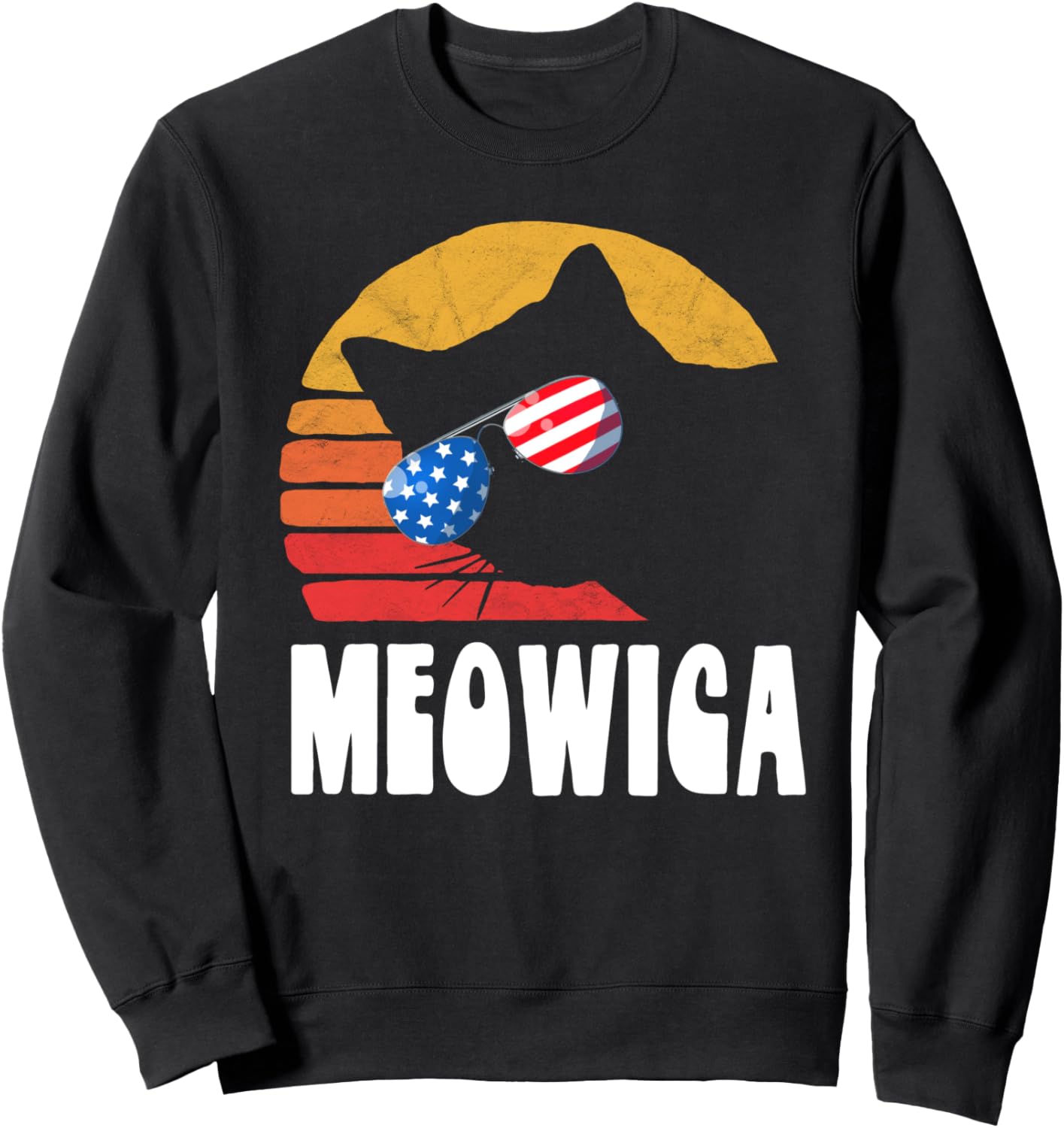 

Забавная толстовка с изображением кошки в солнцезащитных очках в стиле Дня независимости США Pet Mom & Dad Retro Cat Tees, черный