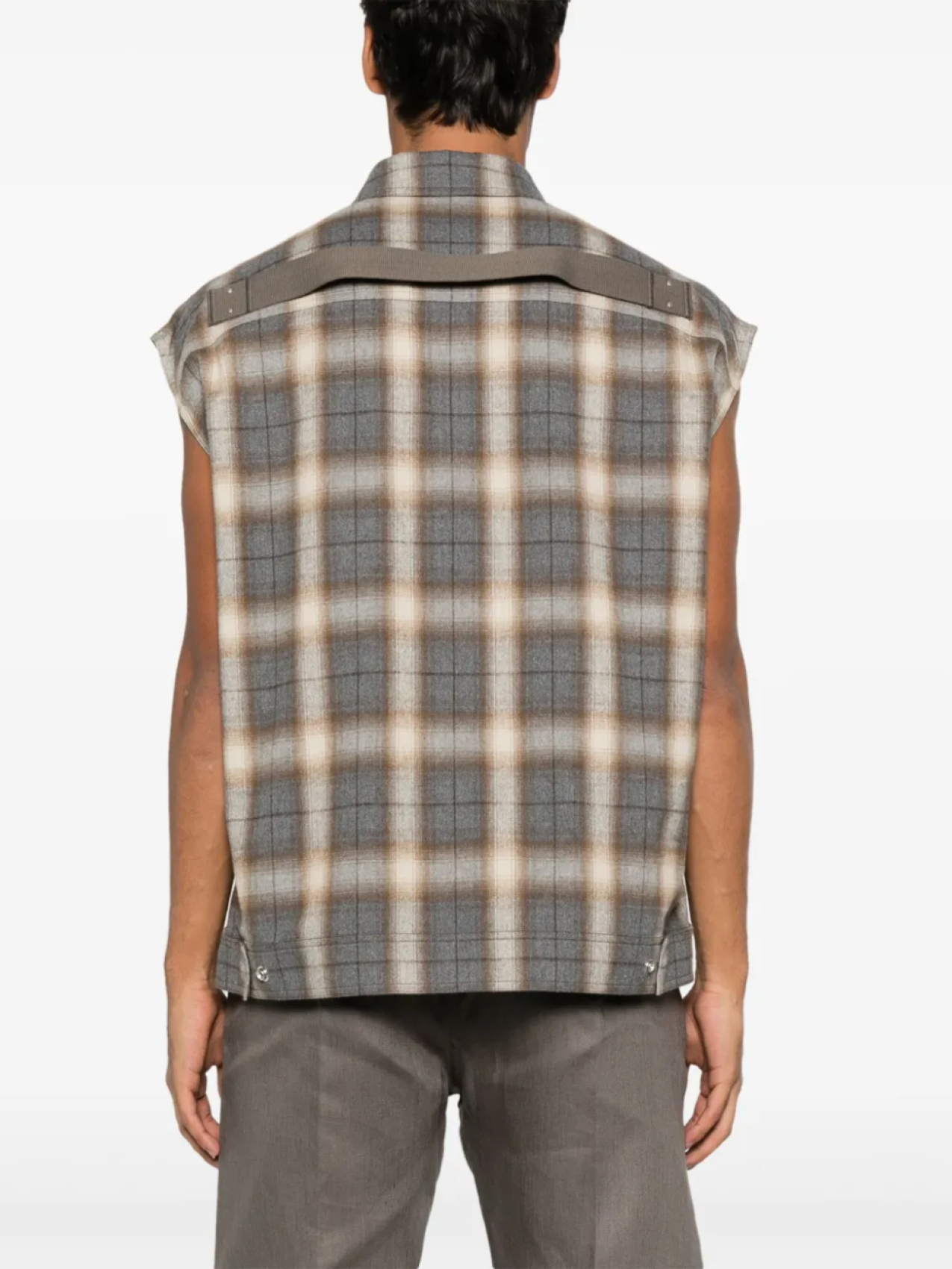 Rick Owens куртка-рубашка Jumbo без рукавов, серый — фото 4