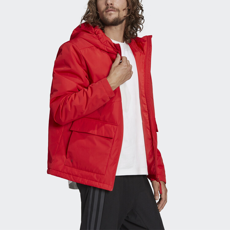 Стеганая куртка мужская красная Adidas, красный — фото 3
