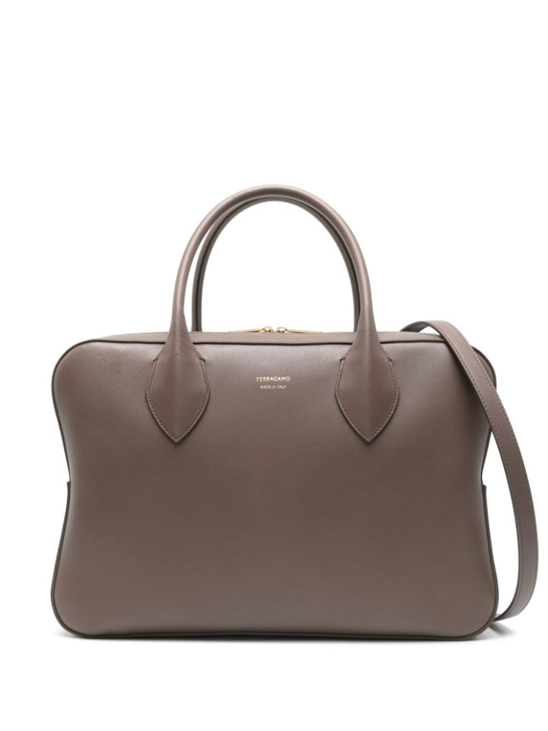 

Ferragamo кожаная сумка-тоут, серый