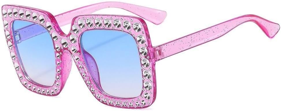 

Квадратные солнцезащитные очки со стразами для женщин, большие солнцезащитные очки с кристаллами, винтажные, с защитой от УФ-излучения UV400, в стиле уличной моды LXLHWN, One Color