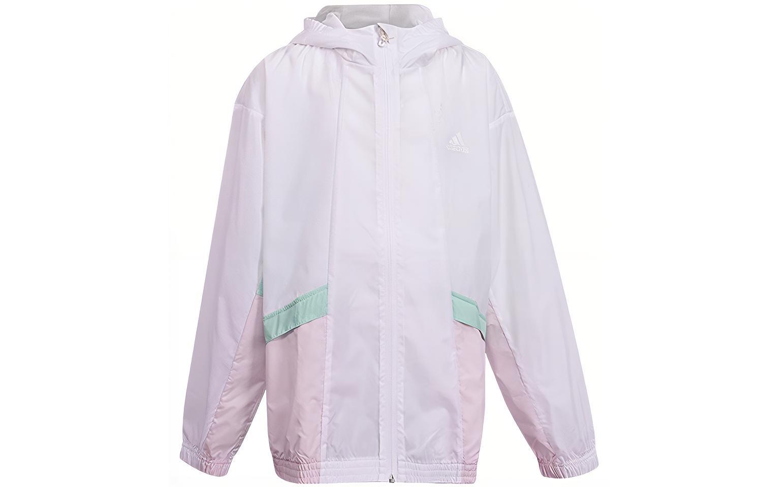 Детская куртка с капюшоном Moderate Adidas, розовый белый