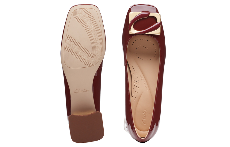 Повседневные туфли женские Clarks темно-красные 261746994 — фото 3