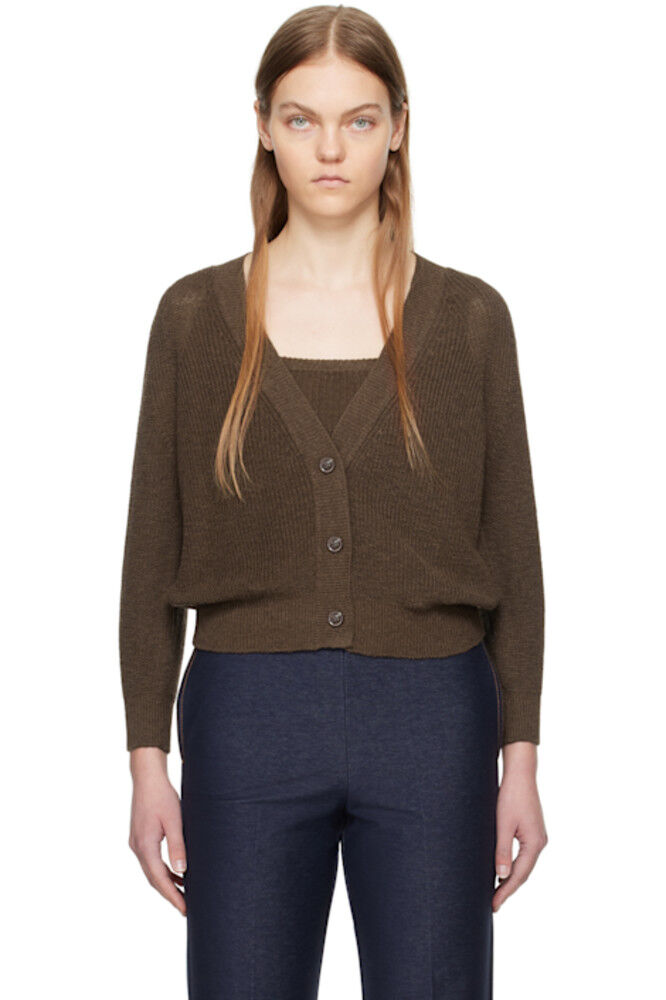 

Коричневый комплект из майки и кардигана Tenore MM by Max Mara