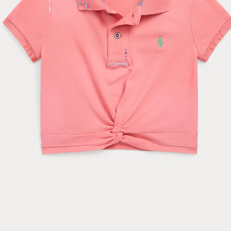 Футболка Polo Ralph Lauren детская розовая — фото 4