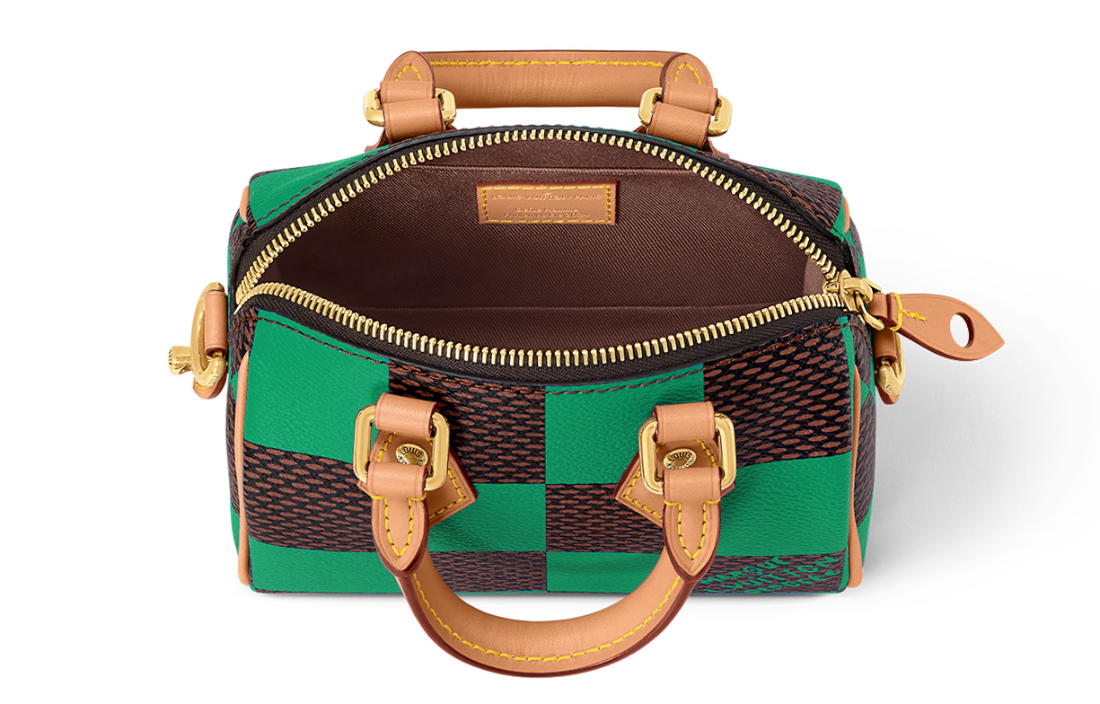LOUIS VUITTON Сумка кросс-боди Nano Speedy в клетку Damier Pop Green — фото 4