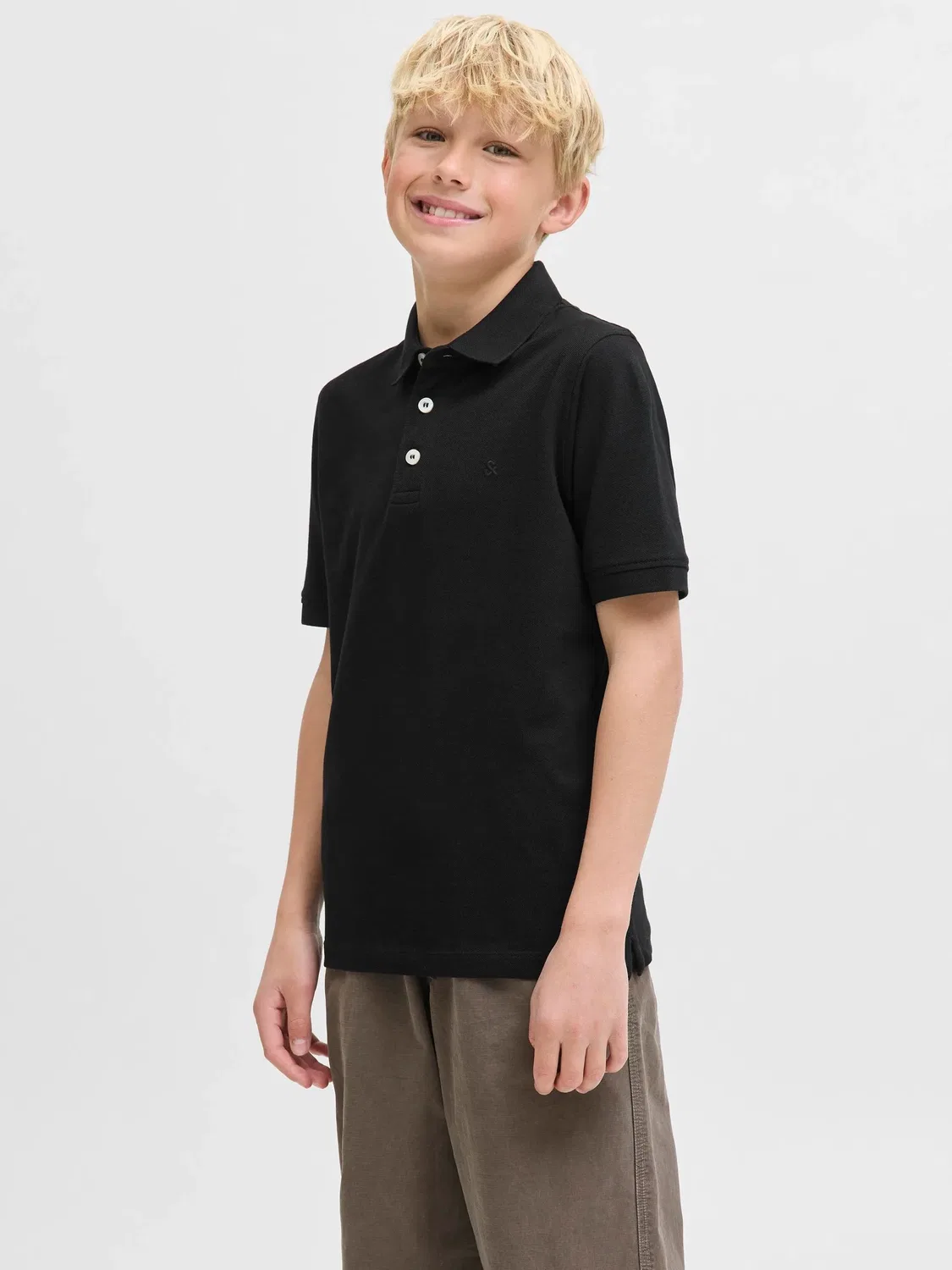 Поло из органического хлопка JACK & JONES Junior, черный — фото 3