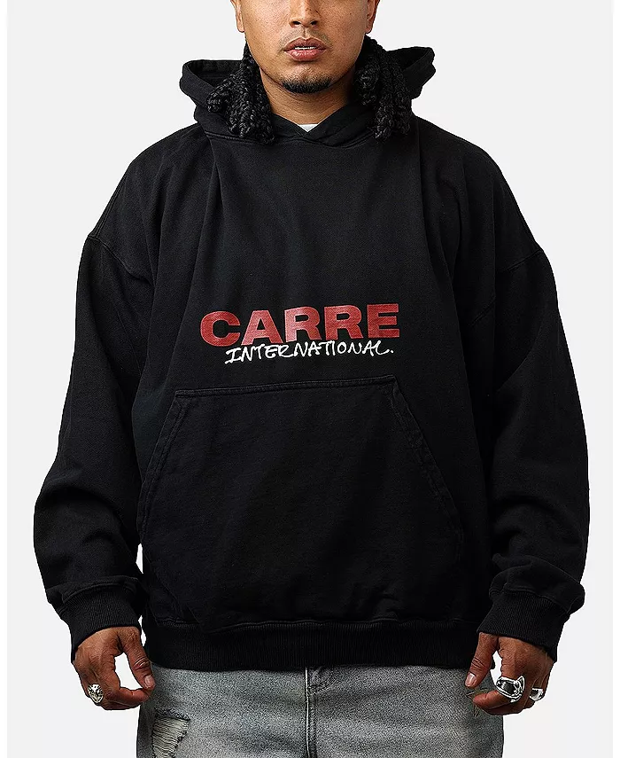 

Мужская худи с ручной росписью Carre, черный