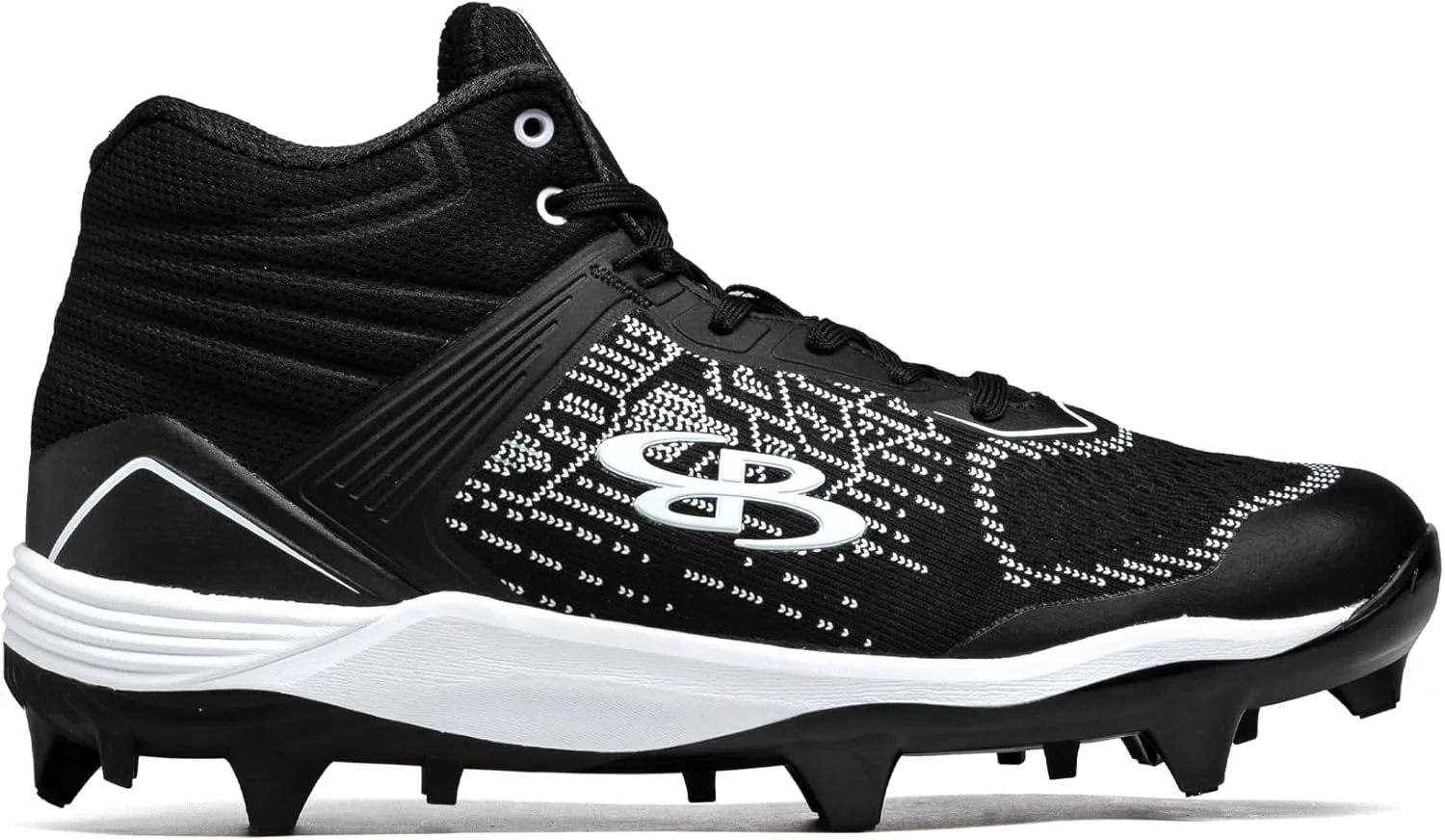 Бутсы Boombah Viper Pureknit для мужчин с формованной средней подошвой - Status - несколько цветовых вариантов - несколько размеров, черно-белый — фото 3