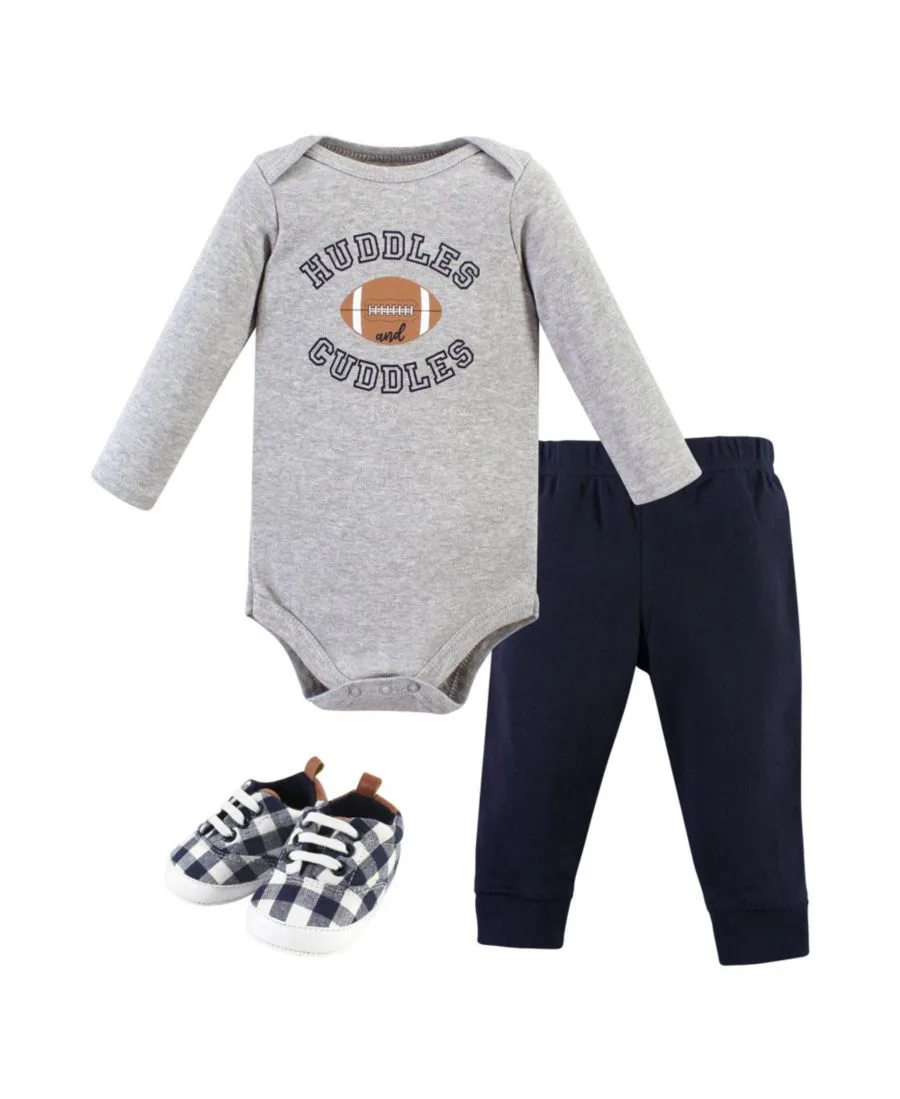 Комплект из трех предметов: боди с длинными рукавами, брюки и обувь Hudson Baby, Football Huddles Long Sleeve
