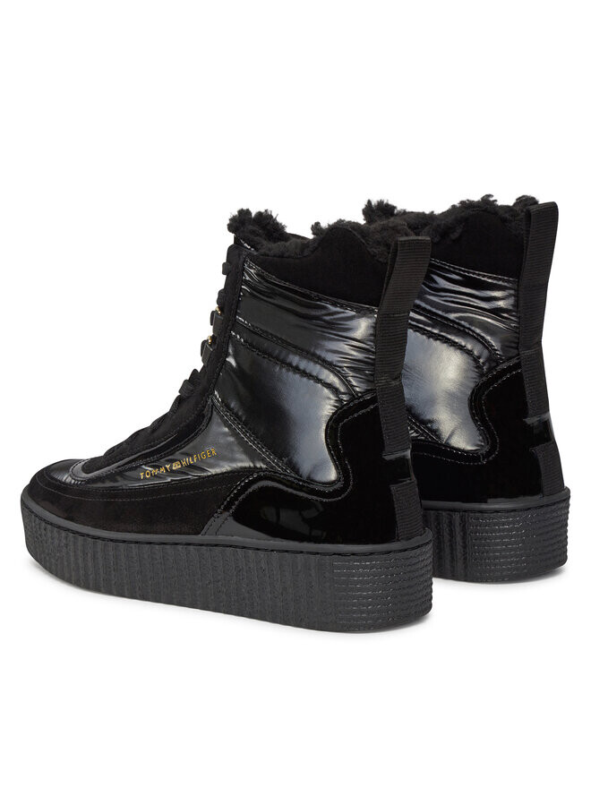 Ботинки на плоской подошве Patent Laceup City Snow Boot Tommy Hilfiger, черный — фото 3
