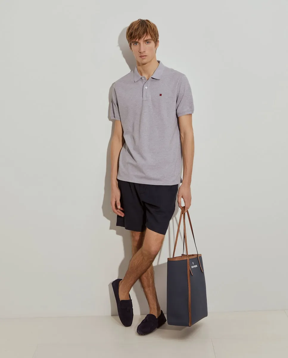 

Мужская пике поло из хлопка стандартного кроя Lion of Porches, серый