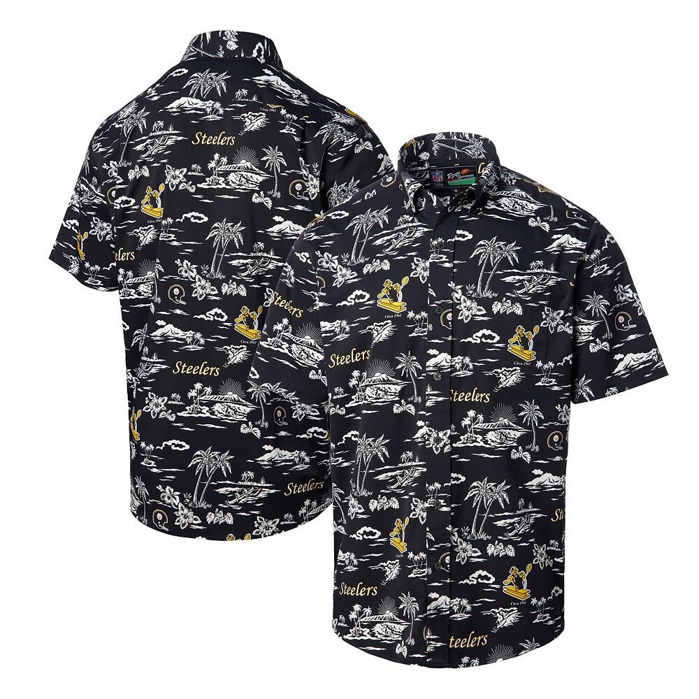 

Черная мужская рубашка на пуговицах с принтом Reyn Spooner Pittsburgh Steelers Throwback Kekai, цвет Stl Black
