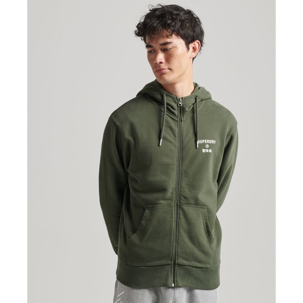 

Худи Superdry Code Core Sport Zip, зеленый