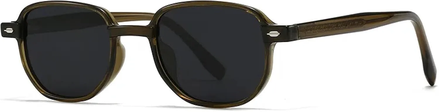 

Ретро-заклёпки, женские солнцезащитные очки класса люкс, модные очки с леопардовым принтом, защита от УФ-излучения UV400, мужские зеленые VVTWSSW, C5 Olive Green