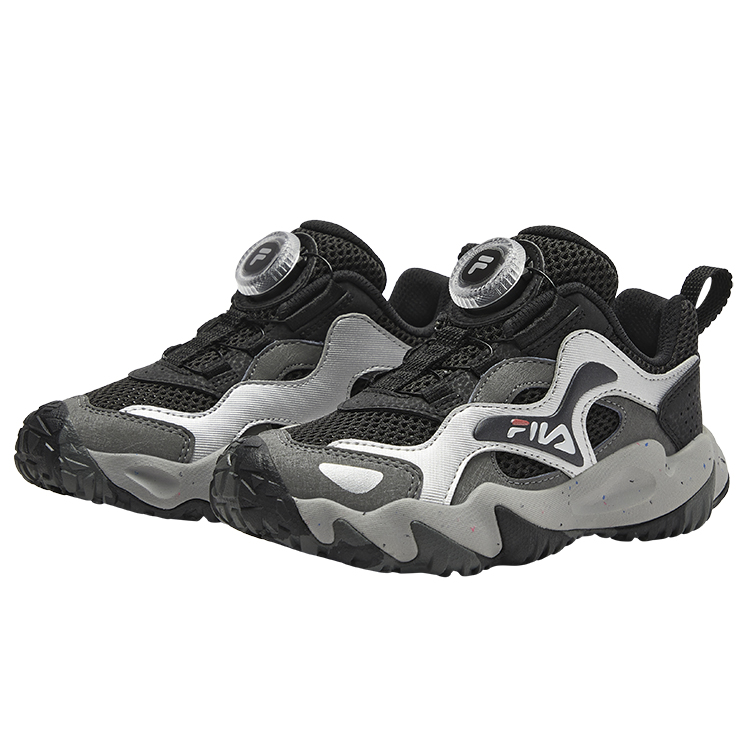 FILA KIDS Легкие амортизирующие низкие детские уличные кроссовки black/smoke gray для детей 3-7 лет — фото 4