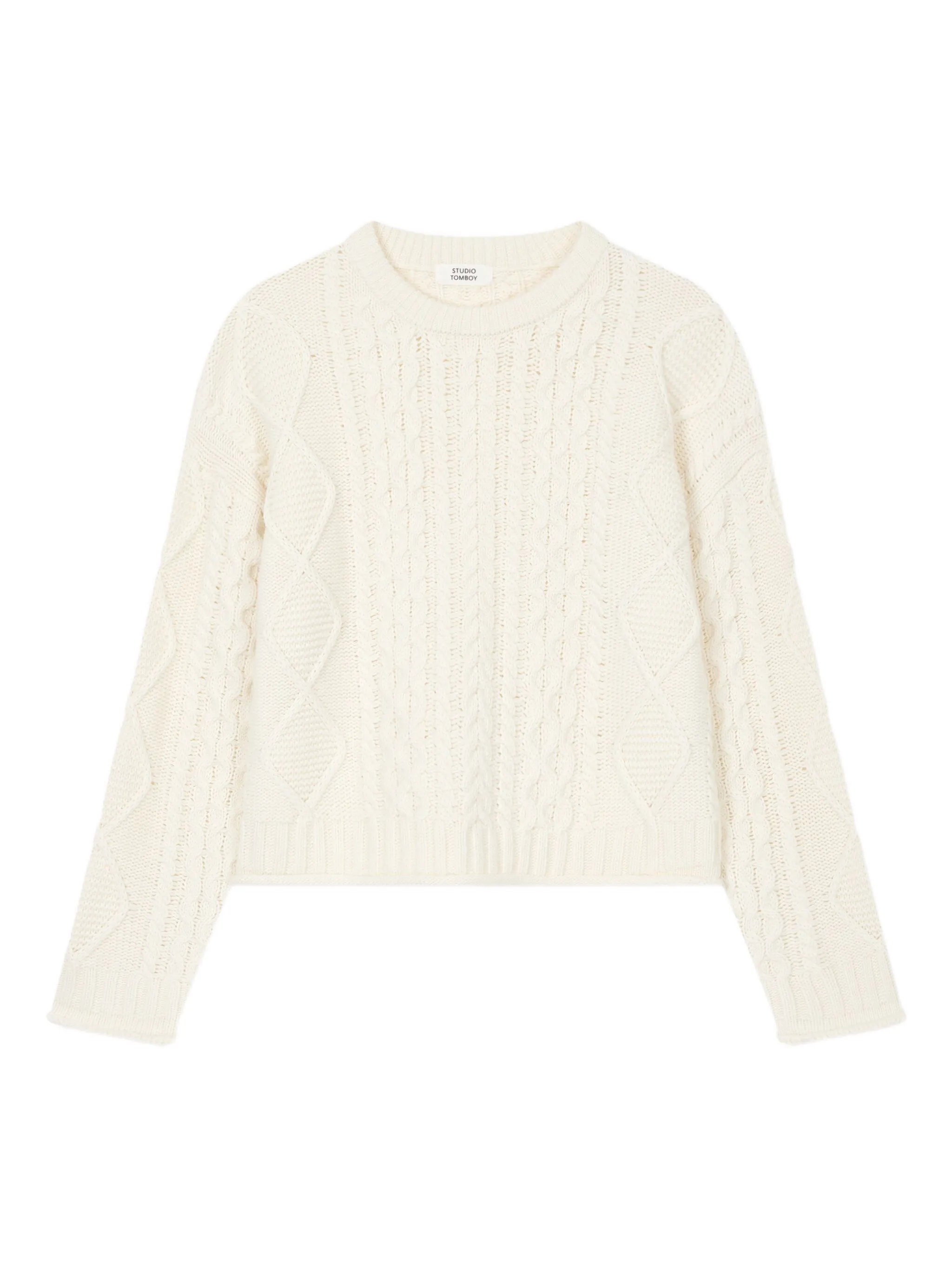 

Свитер фактурной вязки Tomboy, нейтральный