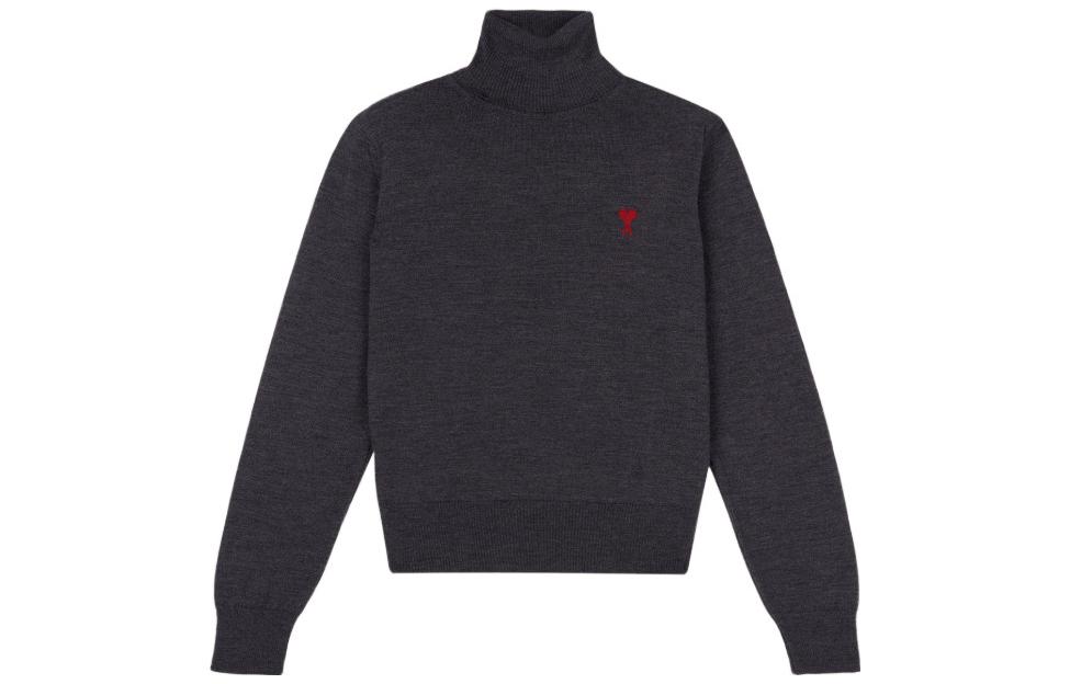 

Ami Ami De Coeur Высокий Воротник Вязаный Свитер AMIPARIS, Дымчато-Серый