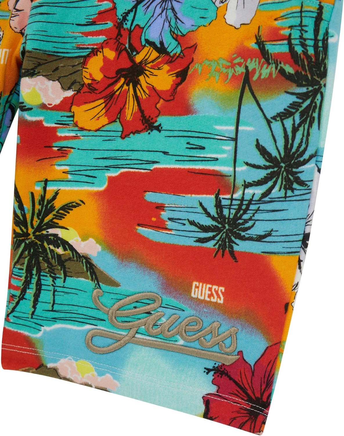 Спортивные шорты GUESS для мальчиков с эко-принтом, Tropical Escape Print — фото 3