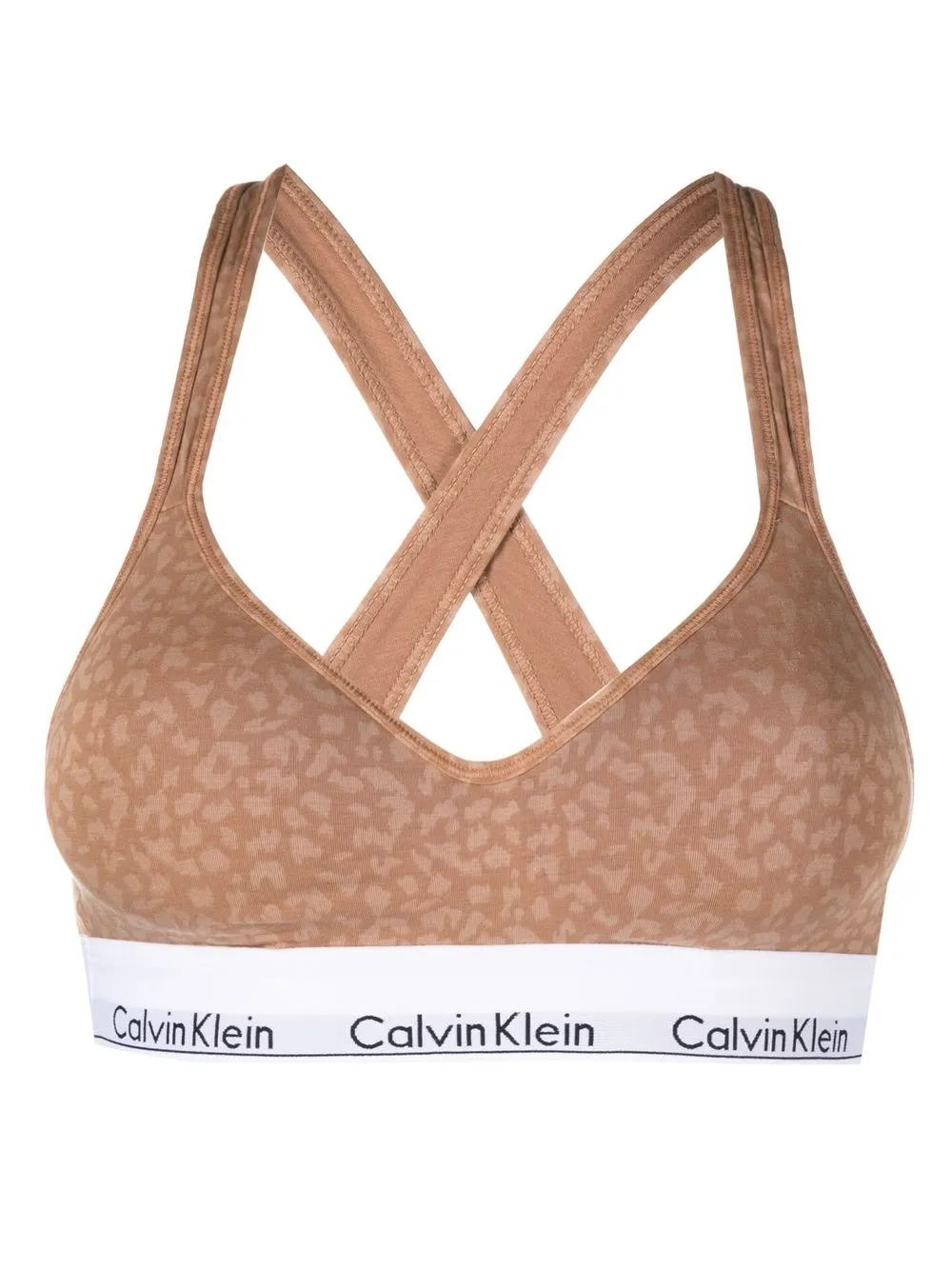 

Бюстгальтер-бралетт с леопардовым принтом и логотипом Calvin Klein Underwear, коричневый