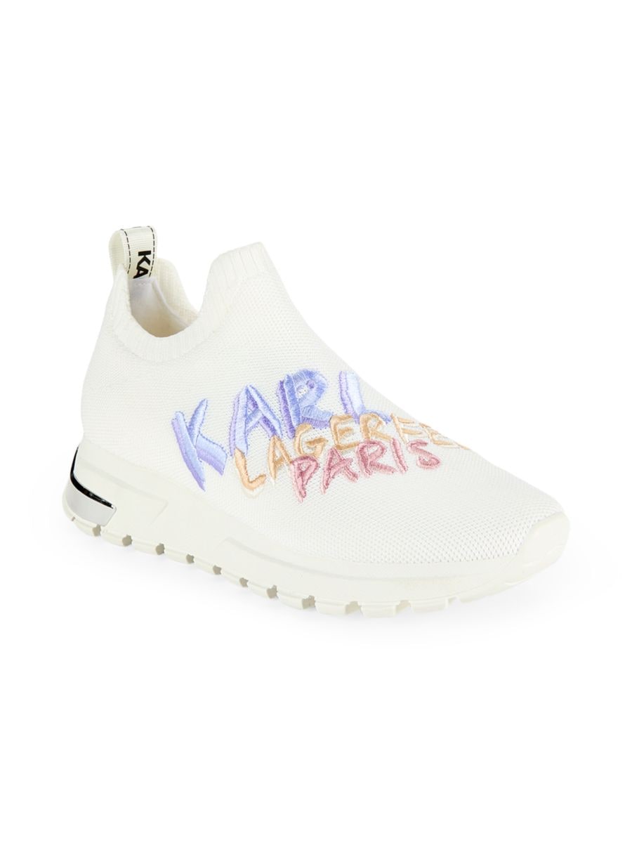 Низкие кеды с вышивкой Mirren Karl Lagerfeld Paris, цвет Bright White — фото 2
