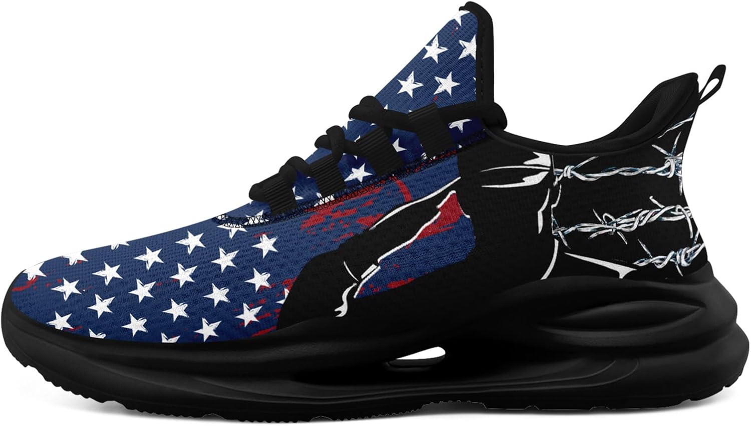 

Кроссовки для мужчин и женщин, легкие спортивные с сеткой с американским флагом для тренировок, зала и тенниса Onegam, белый/черный/синий