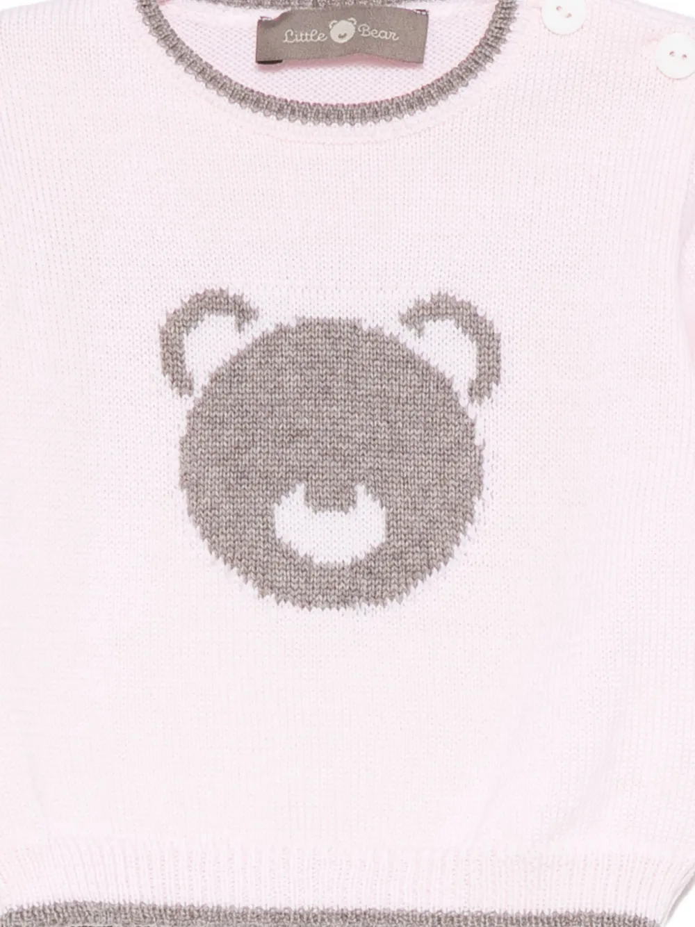 Свитер с графичным принтом Little Bear, розовый — фото 3