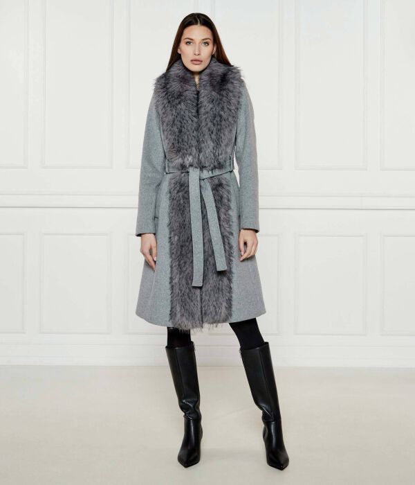 

Пальто Marciano Guess Valerie с мехом, серый