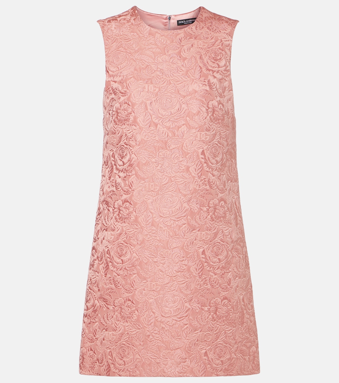 

Мини-платье из жаккарда с цветочным принтом матлассе Dolce&Gabbana, Rosa Polvere Scuro