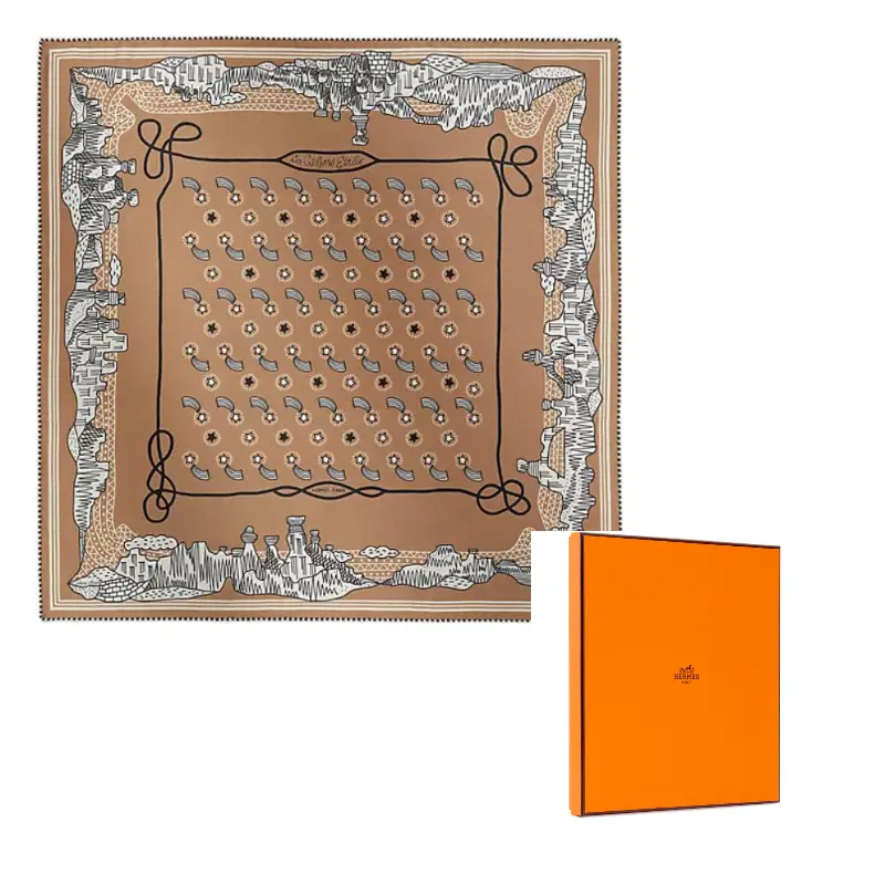 

HERMES Шелк, шарфы из тутового шелка для женщин, коричневый