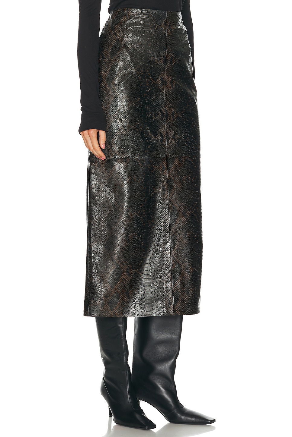 

Юбка-карандаш Elyse NOUR HAMMOUR, цвет Brown Python Print