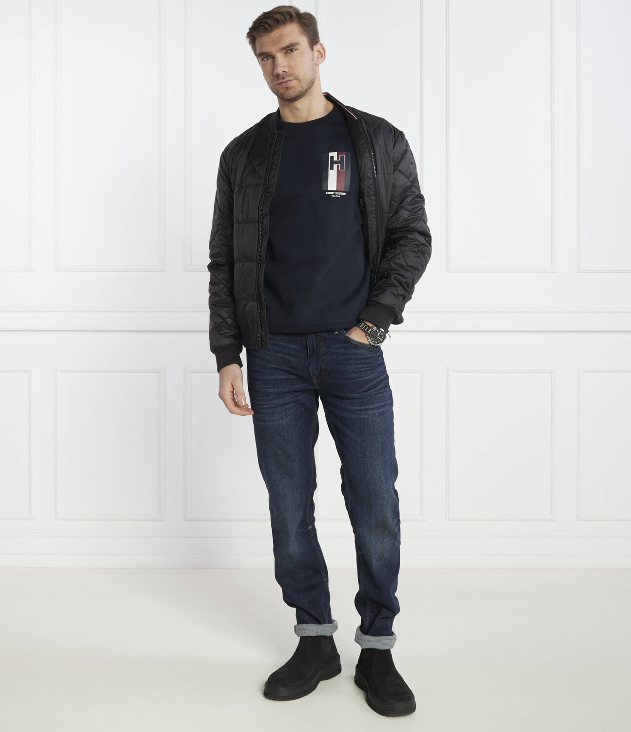 Толстовка Tommy Hilfiger H EMBLEM Regular Fit, темно-синий — фото 2