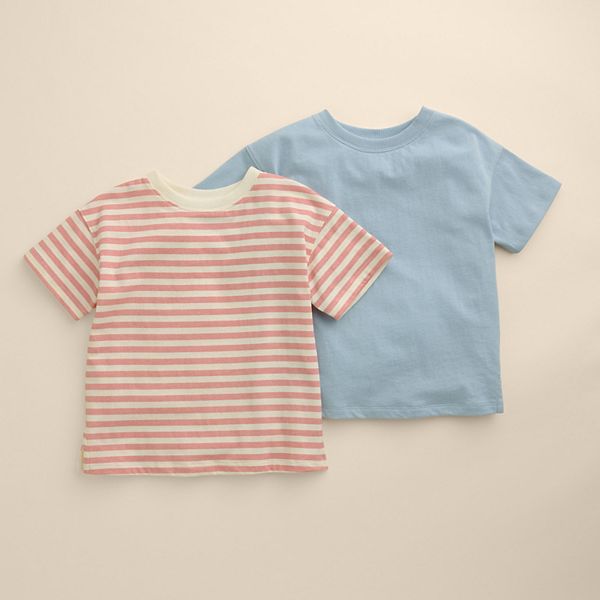 

Детский набор из 2 футболок с коротким рукавом, relaxed fit, для детей 4-12 лет Little Co. By Lauren Conrad, Pink Essential Stripe